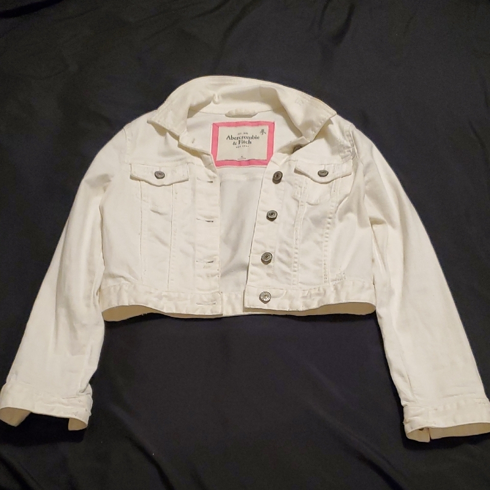 Abercrombie & Fitch White Jean Jacket - Picture 1 of 13